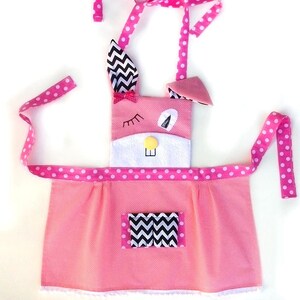 Children Baking Set Bunny Apron Kids Apron Kitchen Apron Girl Handmade Cotton Apron Toddler Apron Kitchen Helper Cute Apron with Pockets