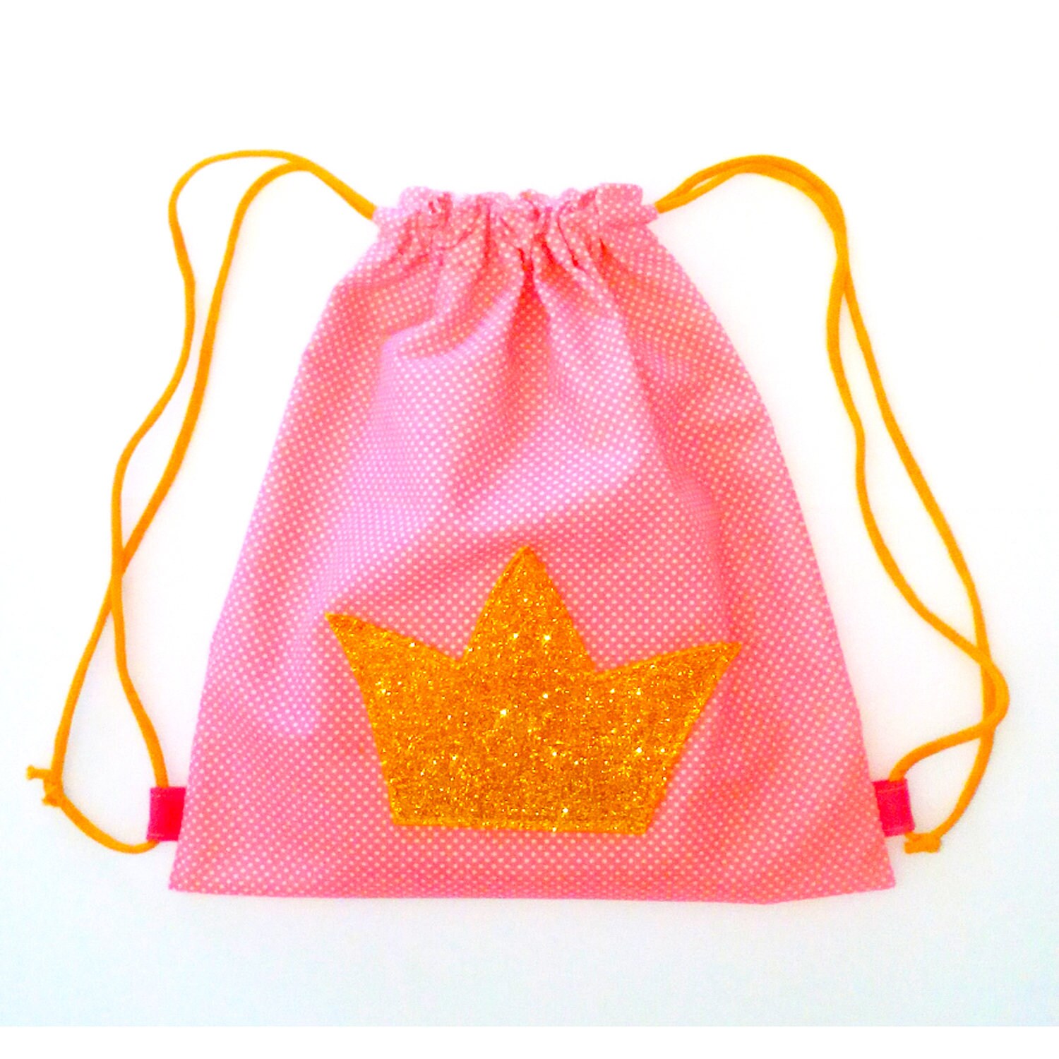 Pink girl bag Crown bag Drawstring bag toddler Polka dots bag Birthday gift girl Color options Ballet bag Pump bag Gymnastic bag for girls