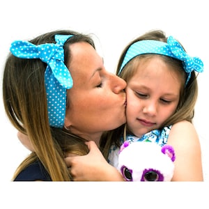 Matching mommy accessories Polka dots headbands Mommy and daughter gift Bow headband toddler girl Fabric hair accessorie Baby knot headbands