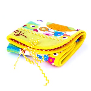 Nombre en el cambio de estera Búho impresión impermeable alfombra de pañal portátil almohadilla de algodón para bebé suave viaje chenging estera niño regalo para recién nacido