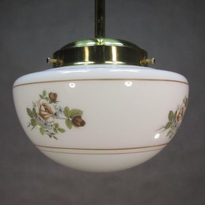 Art Deco lamp antique hanging lamp brass holder with glass shade retro ceiling light antique ceiling lamp vintage hanging light