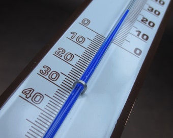 1 des 19 thermomètres en émail vintage fabriqués en RDA vers 1960, trouvé dans un entrepôt, comme neuf, thermomètre mural analogique rétro pour l'intérieur et l'extérieur