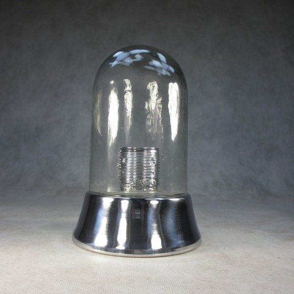 Bauhaus Lampe Glaskolben Lampe Messing Lampe verchromt Glasschirm Art Deco Wandlampe Industrie Design Fabriklampe Antike Industrielampe