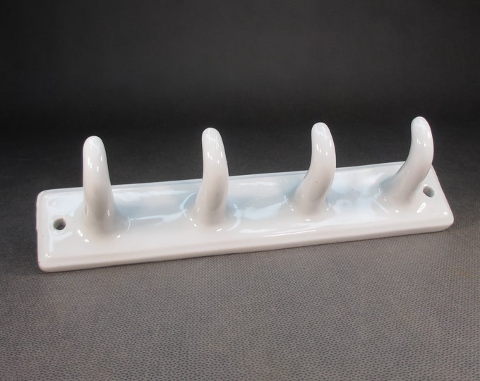 Antique FOUR Hook 40s Bauhaus Bathroom Hook Towel Hook Washcloth Hook