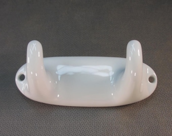 Antique porcelain double hook Antique bathroom hook Towel hook from 1950 Retro wall hook Retro wall hook Vintage hook No.117