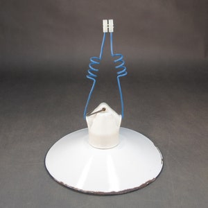 Art Deco enamel lampshade antique factory lamp Ø 20 cm snow-white enamel lamp industrial lamp old workshop lamp old ceiling lamp no. 36