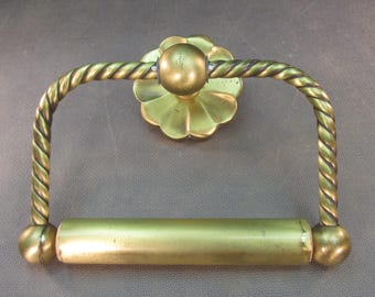 Antique style toilet paper holder brass antique used burnished retro toilet paper holder Made in Germany vintage toilet paper dispenser