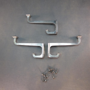 3 Org. Art Deco coat hooks Retro coat hooks ca. 1934 wall coat rack Antique coat rack Art Nouveau coat hooks Vintage wall hooks