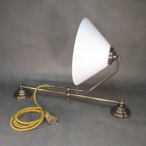 Adjustable Art Nouveau wall lamp antique wall light vintage lamp brass bracket snow white opal glass hallway lamp mirror light