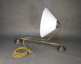 Adjustable Art Nouveau wall lamp antique wall light vintage lamp brass bracket snow white opal glass hallway lamp mirror light