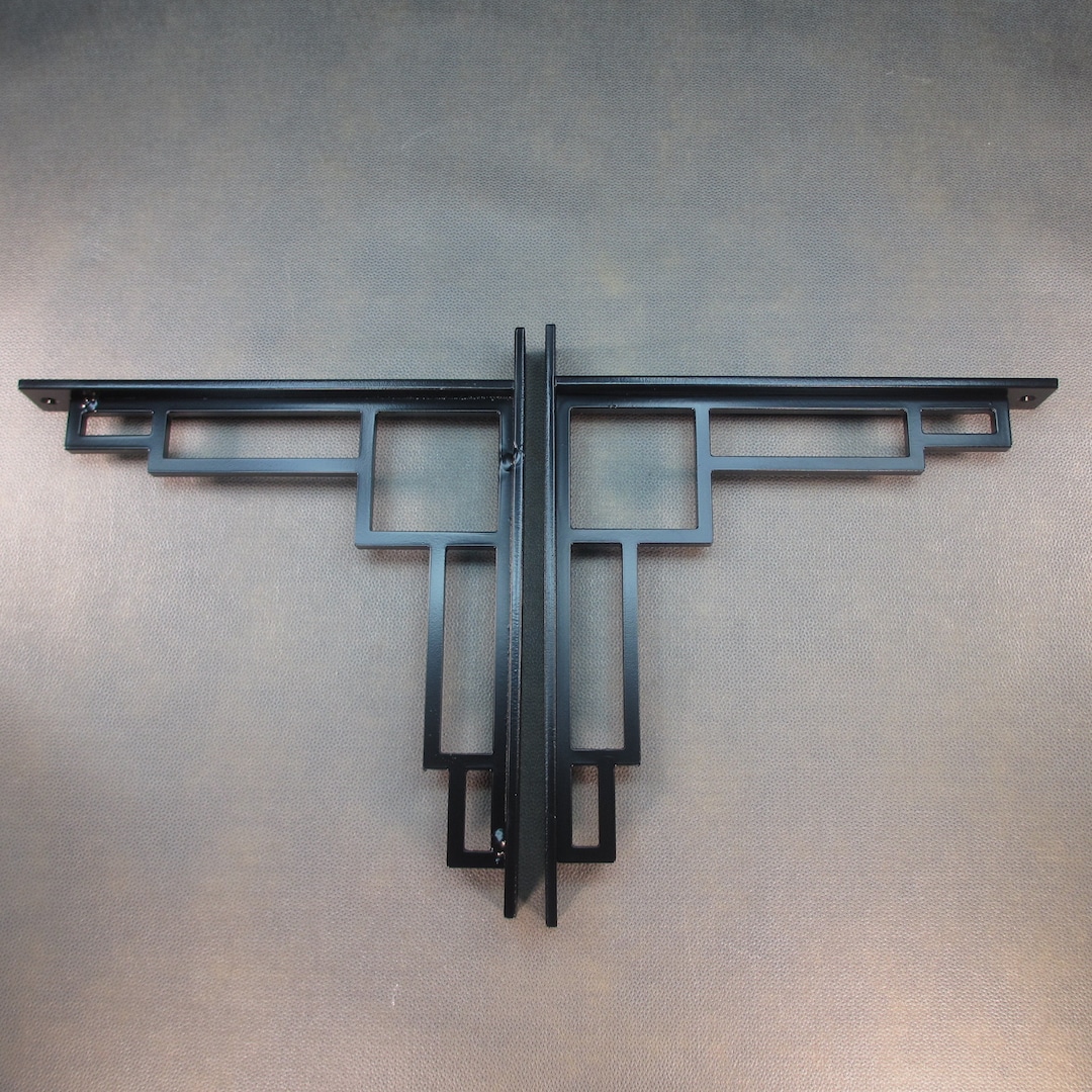 TWO Art Deco Shelf Brackets Vintage Shelf Brackets 100 Metal Handmade