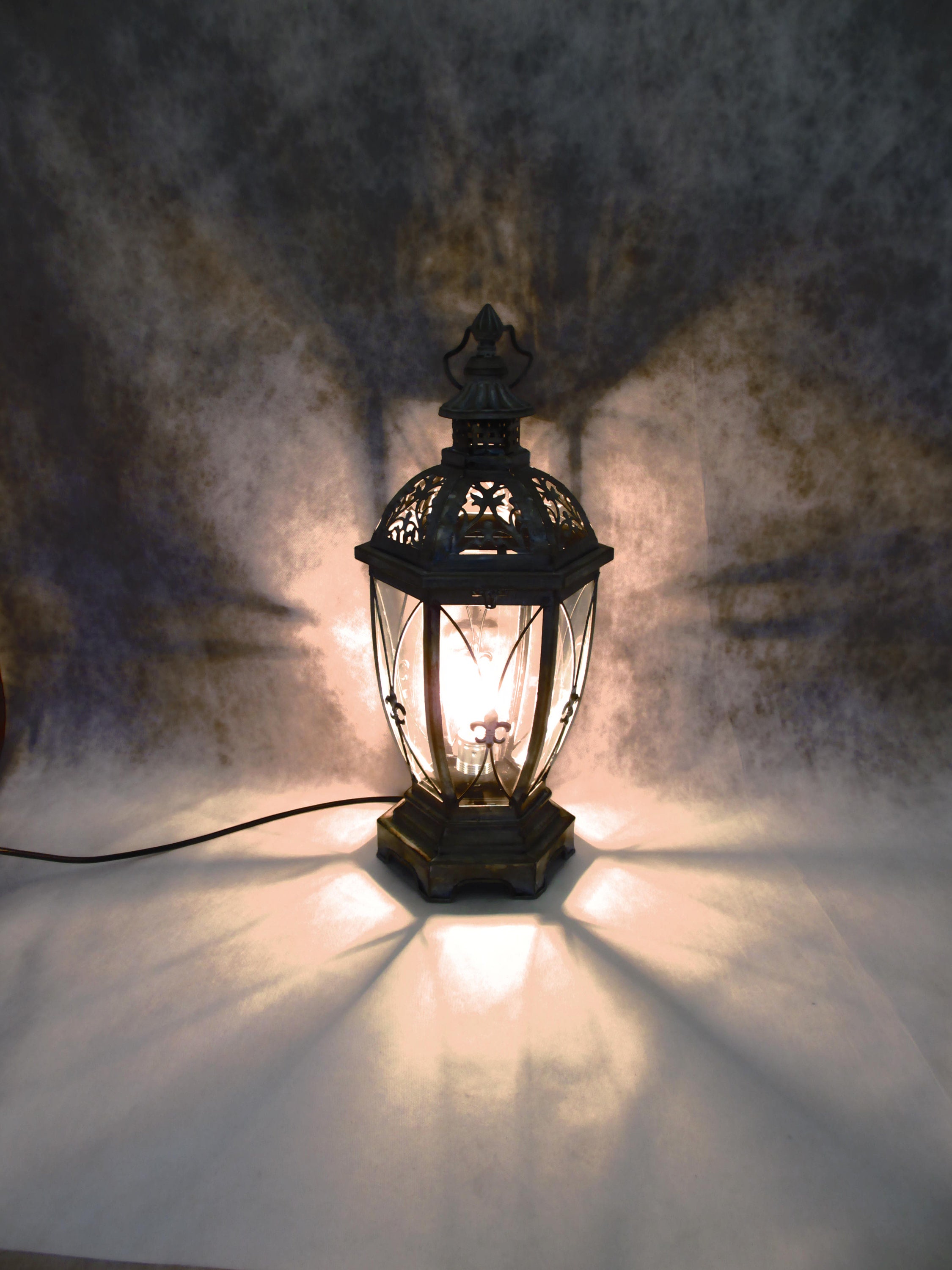 Tischlampe Keramik H26cm Weiß Rund Licht Lampe Nachtlampe Shabby Chic  Landhaus