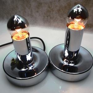 Org. 70s lamp chrome table lamp vintage table lamp double lamp mid century lamp Made in Germany completely metal design