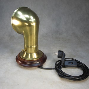 Maritime table lamp vintage ship lamp solid brass hood retro table lamp cabin lamp 26 cm height ship light hood lamp