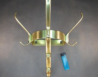 Aluminum wall coat rack from 1963 Retro coat hook Vintage coat hook Antique coat rack Brass anodized 60s hallway coat rack