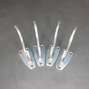 FOUR Art Deco coat hooks antique Bauhaus coat hooks cast aluminum vintage wall coat rack retro hooks 60s coat rack
