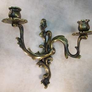 Antique wall candle holder retro candle holder vintage candlestick solid brass 1.6kg. Flemish candle holder wall candlestick