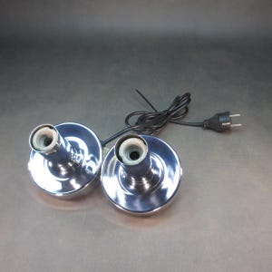 Original 1970s chrome table lamp, vintage double table lamp, mid-century lamp, made in Germany, all metal construction image 14