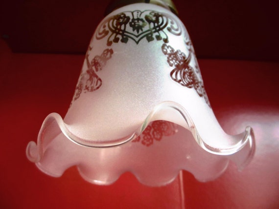 Nr. 125 Ersatz Lampenschirm mit Floralen Muster Antik Glasschirm für Tischlampe Wandlampe Deckenlampe Ersatzschirm Glas