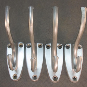 FOUR Art Deco coat hooks antique Bauhaus coat hooks cast aluminum vintage wall coat rack retro hooks 60s coat rack