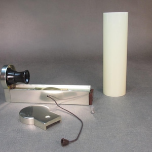 Vintage ERCO wall light from 1962 Bauhaus lamp aluminum matt silver anodized antique wall light retro wall lamp snow white tube shade