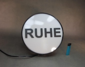 Vintage REST Lamp XXL Antique Sign Lamp 50s Retro Sign Light Ø 25 cm Cast Aluminum Wall Lamp Studio Lamp Industrial Design Lamp