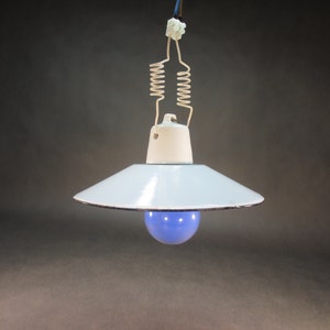 Art Deco enamel lampshade antique factory lamp Ø 20 cm snow-white enamel lamp industrial lamp old workshop lamp old ceiling lamp no. 17
