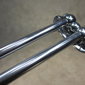 Org. Bauhaus towel holder from 1940 aluminum bracket antique wall hook double towel rail adjustable vintage bath towel holder