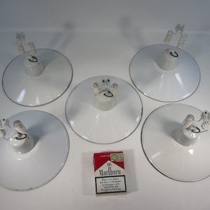 1 di 5 Lampada Art Déco con paralume smaltato lampada di fabbrica Ø 20 cm paralume smaltato lampada a sospensione vecchia lampada da officina lampada da soffitto antica vecchia lampada a sospensione