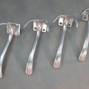 FOUR aluminum coat hooks Bauhaus wall hooks vintage coat hooks ca. 1962 wall coat rack antique coat rack old retro hook
