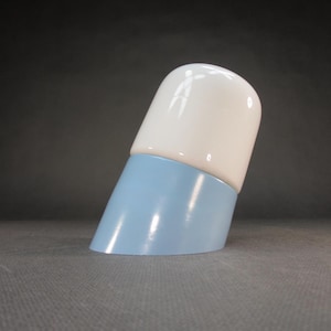 RZB Bauhaus Lamp 1964 Art Deco Lamp Glass Bulb Lamp Light Blue Plastic Base Antique Ceiling Lamp Industrial Design Light