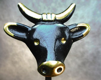 Walter Bosse coat hook cow brass wall coat rack figure Viennese bronze from the 50s Herta Baller figure antique coat hook