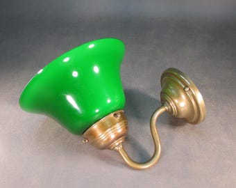 Org. Berlin brass wall lamp vintage wall light green glass shade high-quality retro reading lamp Art Nouveau hallway lamp mirror wall lamp N.2