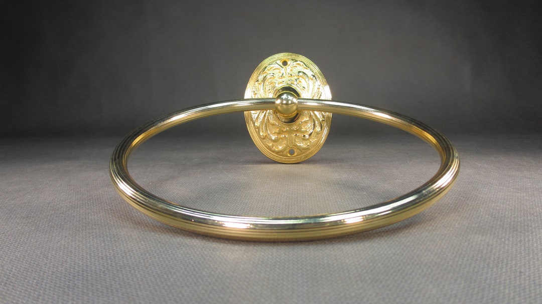 Vintage Towel Holder Brass Towel Ring Italian. Antique Style Series