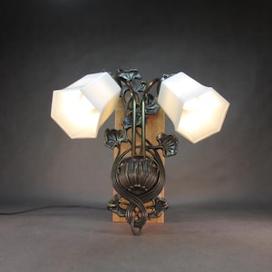 Vintage Art Nouveau wall lamp Retro lamp Country house lamp Shabby chic wall light Country living lamp Hallway lamp Mirror lamp Brass lamp
