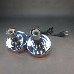 Original 1970s chrome table lamp, vintage double table lamp, mid-century lamp, made in Germany, all metal construction image 13