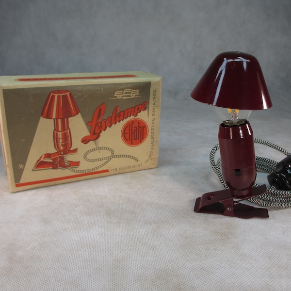 ELFAHR Leselampe Vintage Buchleselampe mit OVP Antike Klemmlampe 50er Jahre Lampe Vintage Leseleuchte