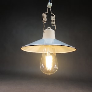 Art Deco enamel lampshade antique factory lamp Ø 20 cm snow-white enamel lamp industrial lamp old workshop lamp old ceiling lamp no. 19