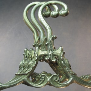 THREE Baroque style coat hangers vintage hangers heavy SOLID brass design wall coat rack antique coat hook vintage coat rack