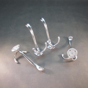 FOUR Art Nouveau coat hooks Vintage coat hooks from 1942 Cast aluminum hooks Retro coat rack Antique wall coat rack Antique hooks