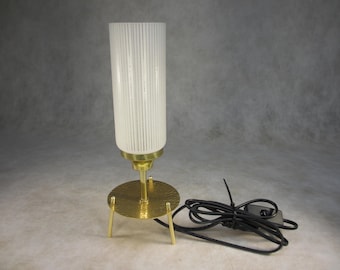 60s table lamp vintage table lamp 30.5 cm height antique table lamp vintage lamp aluminum tripod with glass shade retro bedside lamp