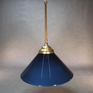 Height adjustable vintage lamp vintage hanging lamp antique style hanging lamp dark blue glass shade retro ceiling light antique ceiling lamp