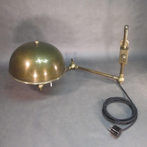 Lampe de navire ancienne, applique murale articulée, lampe de lecture pour salle des cartes, applique murale vintage, structure en laiton avec câble textile et interrupteur à chaînette