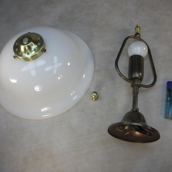 Hanging lamp vintage ceiling lamp opal glass and brass holder retro ceiling light antique ceiling lamp country house hanging light antique style lamp