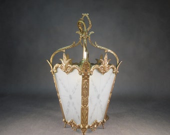 Włoski Latarnia mosiężna lampa sufitowa w stylu barokowym Vintage latarnia z szybami antyczna lampa sufitowa ręcznie robiona lampa secesyjna