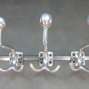 THREE Art Deco coat hooks Vintage coat hooks from 1930 Cast aluminum hooks Art Nouveau coat rack Antique wall coat rack Antique hooks Wall hooks