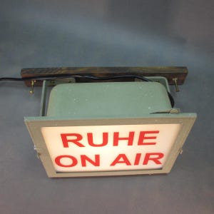 Antique RUHE ON AIR table lamp vintage wall lamp from 1953 retro lamp metal / wood / bakelite lamp old recording studio lamp industrial design
