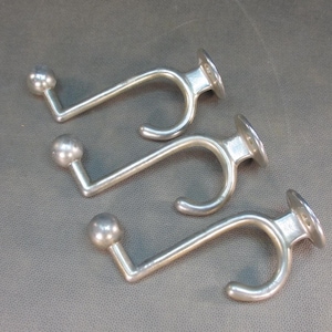 THREE Art Deco coat hooks cast aluminum coat hooks vintage wall coat rack antique coat rack old coat hooks retro wall hooks