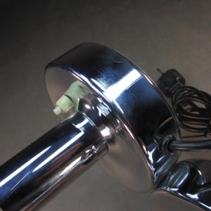 Original 1970s chrome table lamp, vintage double table lamp, mid-century lamp, made in Germany, all metal construction image 11