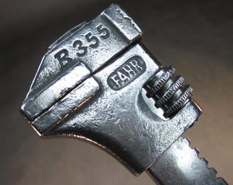 Antique tractor adjustable wrench 1940 Made in Germany Retro French / English adjustable FAHR wrench